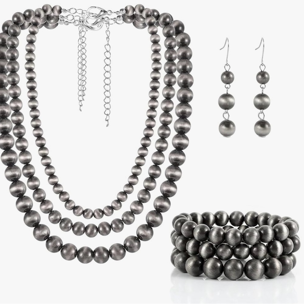 Elegant Silver Pearl Jewelry Set
